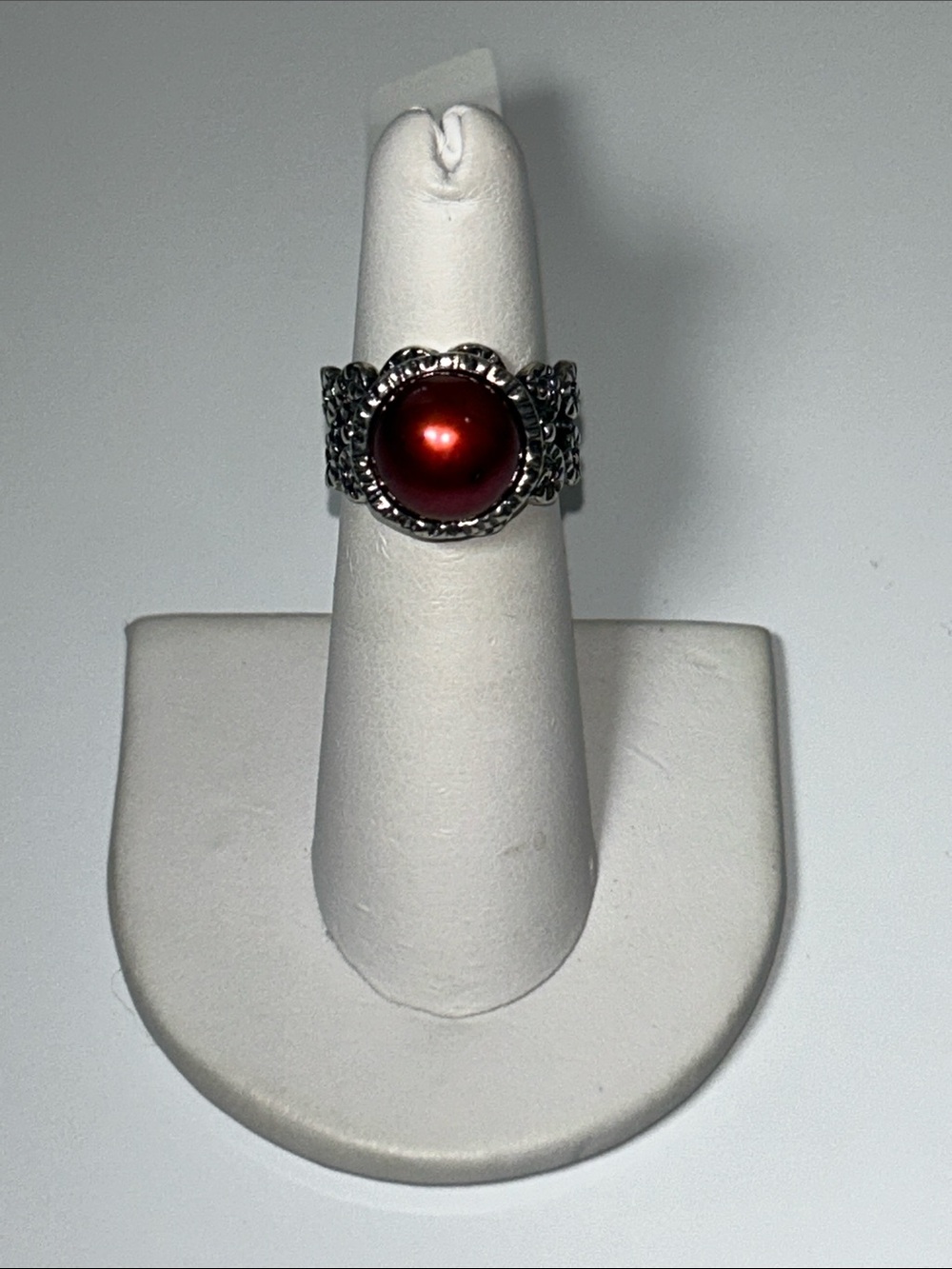 NWT Passage to Israel Sterling Silver Berry Color Pearl Designer Ring Bohemian